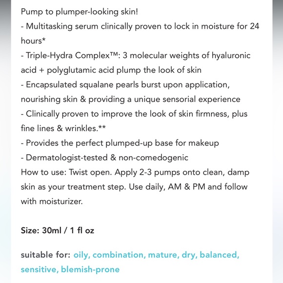 TULA SKINCARE
24-7 ultra hydration
Triple-Hydra Complex day & night serum, NEW - Picture 12 of 16